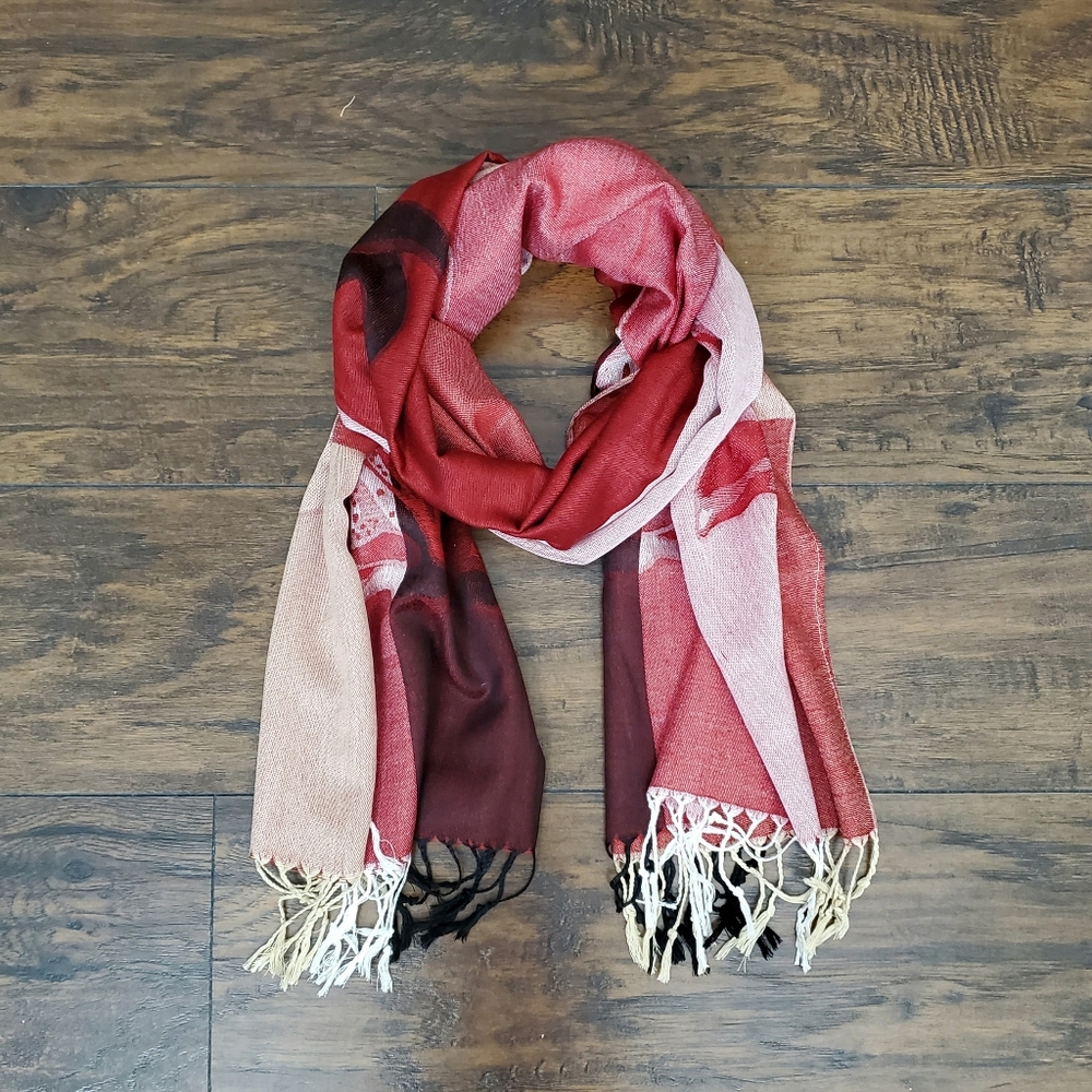 Red Scarf Shawl Wrap